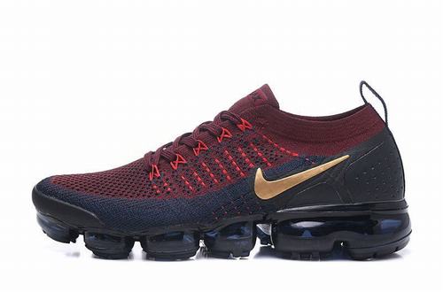 Air VaporMax Flyknit 2 Wine Red Navy Gold