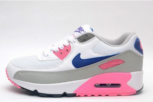 Air Max 90 White Grey Blue Pink Women