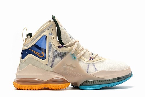 LeBron 19 Sand Yellow Blue Women