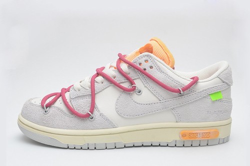 OW x Dunk SB Low THE 50 Grey Red Orange