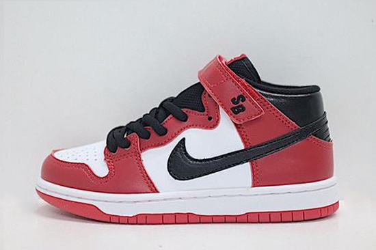 Dunk SB Mid Red Black White Kids